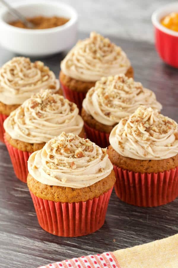 Pumpkin Cupcakes with Pumpkin Spice Frosting
