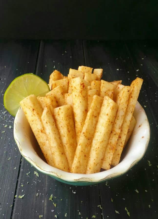 Raw and Spicy Jicama Fries