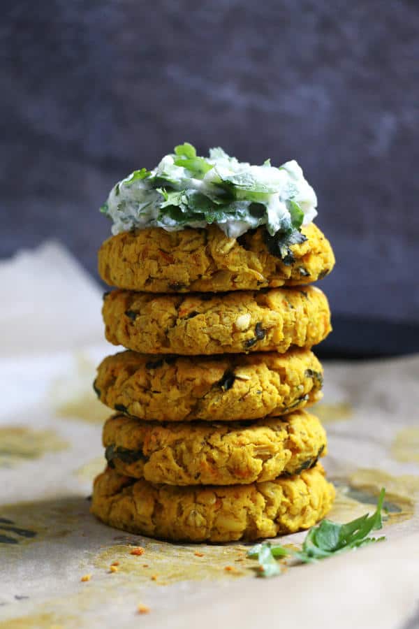 Red Lentil Burgers with Cucumber Raita (Gluten-Free)