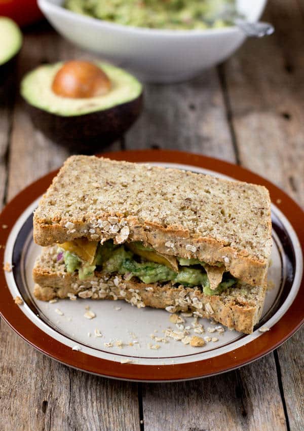 Roasted Tofu and Guacamole Sandwich