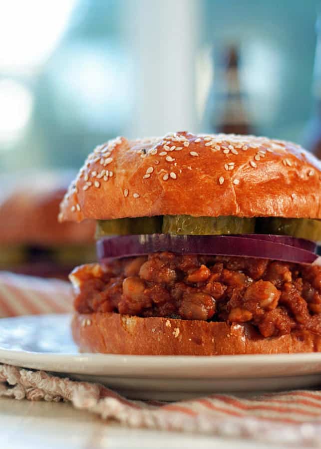 Slow Cooker BBQ Chickpea Sloppy Joes