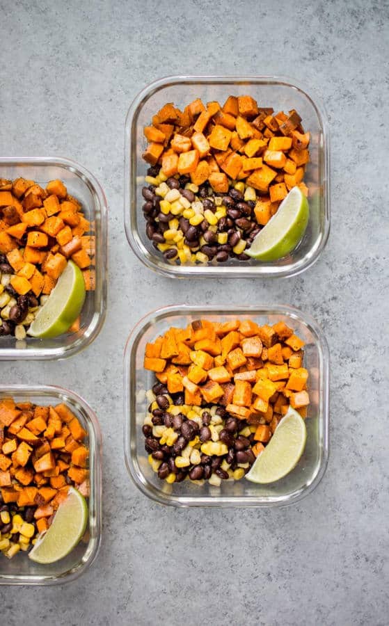 Southwest Sweet Potato Vegan Meal Prep Bowls