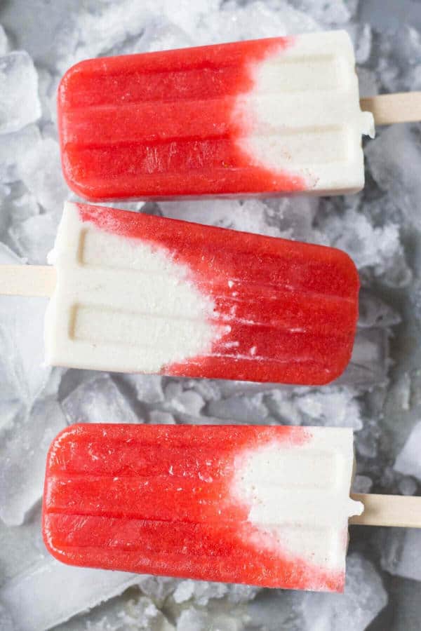 Strawberries and Cream Popsicles