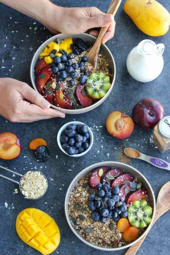 Superfood Stone Fruit Rawnola Bowls