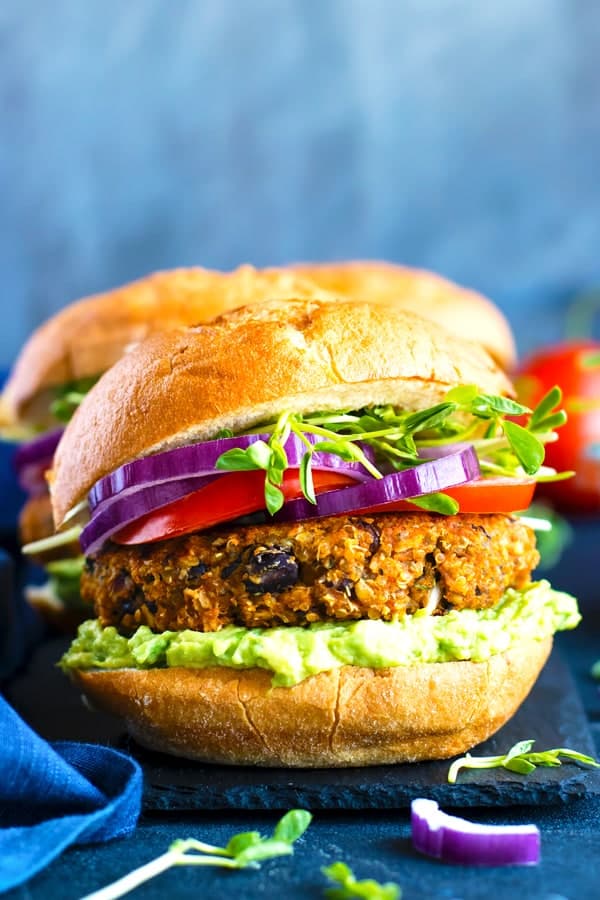 Sweet Potato Black Bean Burger with Quinoa (Gluten-Free)