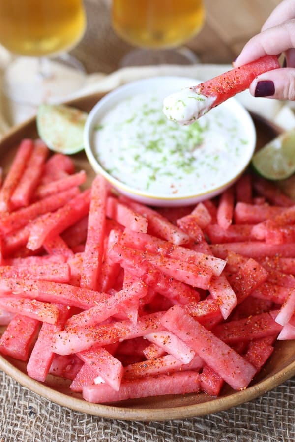 Watermelon Fries with Coconut Lime Dip
