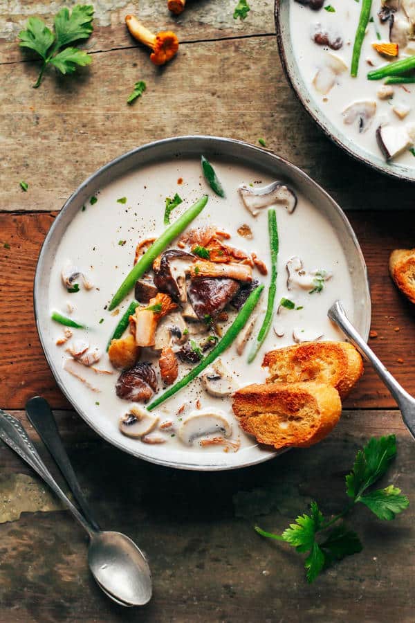 20-Minute Cheesy Mushroom Coconut Soup