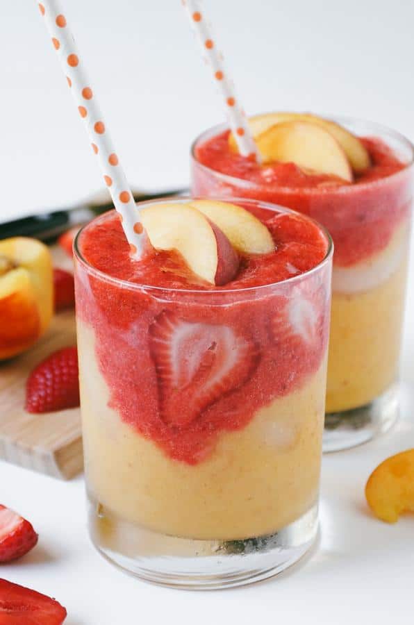 3-Ingredient Roasted Strawberry Peach Smoothie