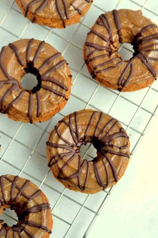 Banana Doughnuts with Caramel and Chocolate