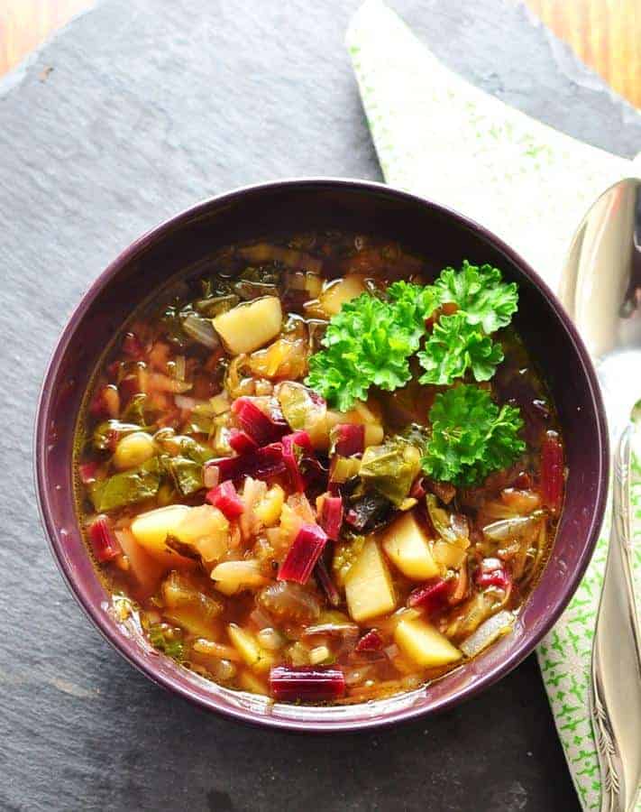 Beet Greens Vegetable Soup