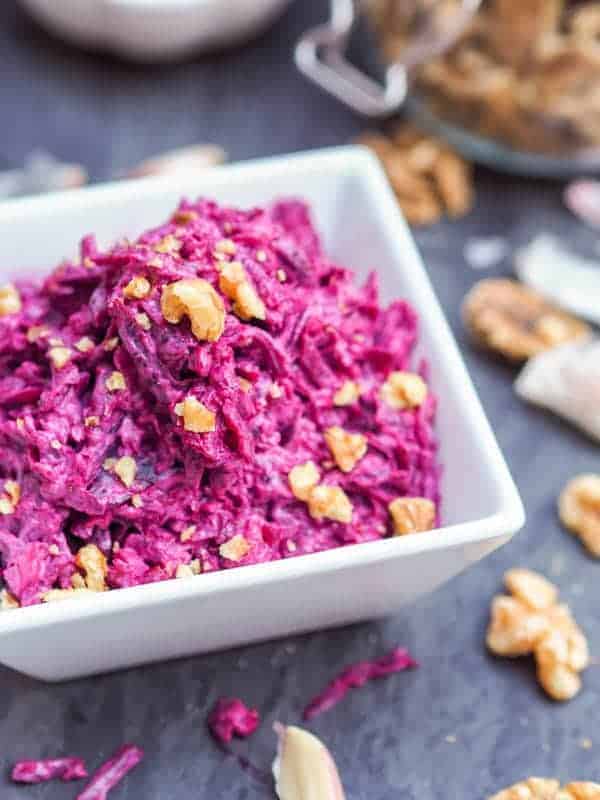 Beet Salad with Walnuts and Garlic (Gluten-Free)