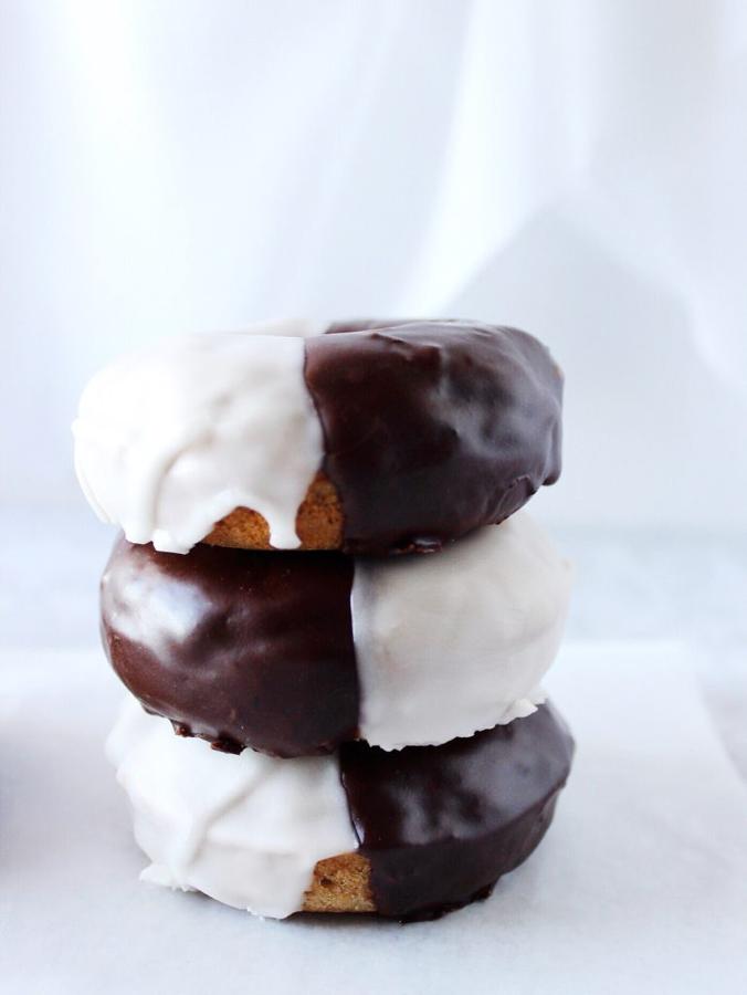 Black and White Banana Bread Donuts