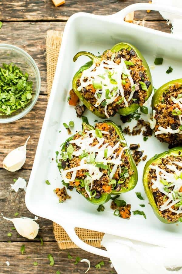 Black Bean and Quinoa Stuffed Bell Peppers