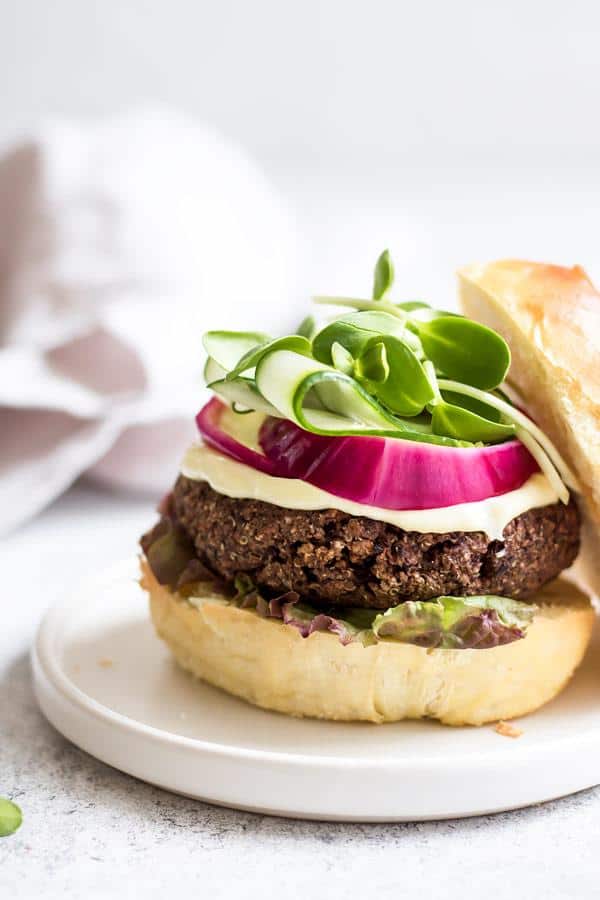 Black Bean Quinoa Burgers with BBQ Sauce