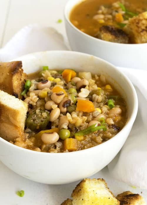 Black Eyed Pea and Wild Rice Soup