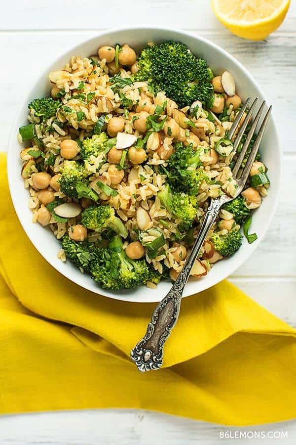 Broccoli and Chickpea Rice Bowl