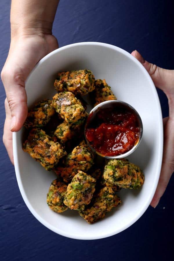 Broccoli Tots with Quick Curry Ketchup
