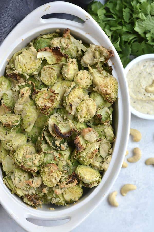Brussels Sprouts with Cashew Cream Sauce