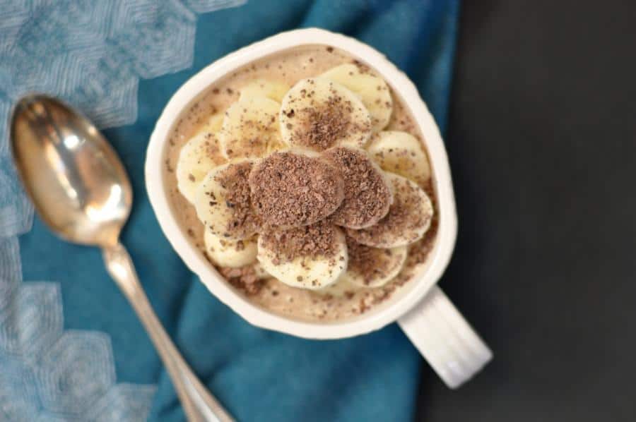 Chai Chia Porridge with Banana, Cacao Dust and Walnut Milk