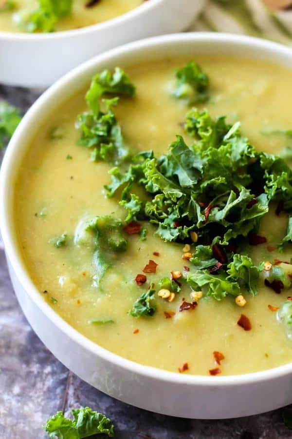 Cheesy Potato Kale Soup