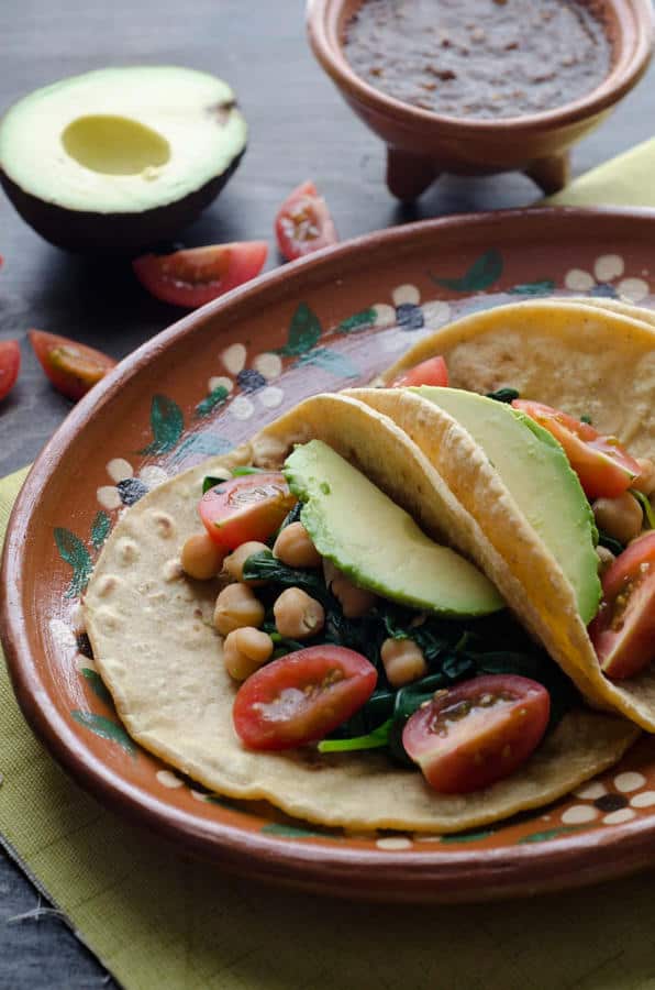 Chickpea and Spinach Tacos