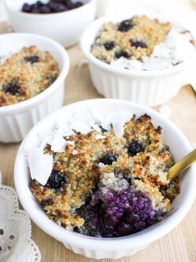 Coconut Quinoa Breakfast Cups with Fresh Berries