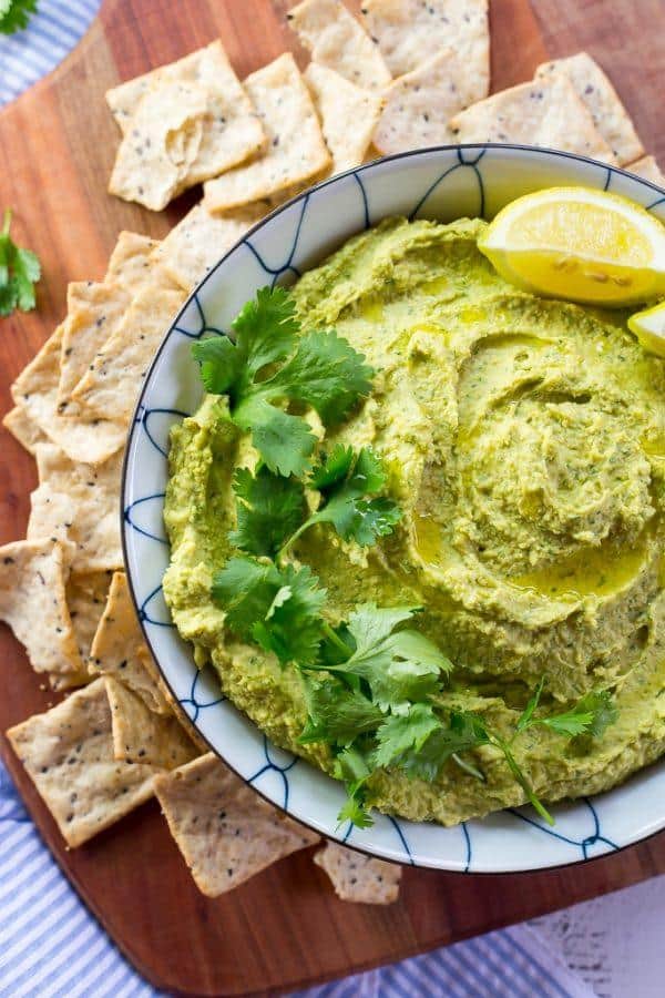 Creamy Hummus with Curry and Cilantro