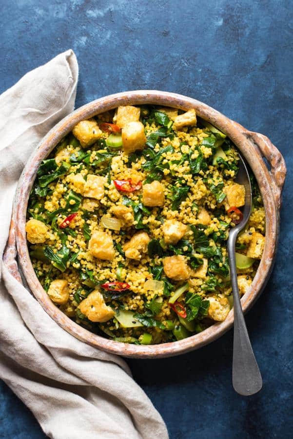 Curried Millet Stir-Fry with Kohlrabi