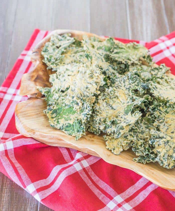 Dangerously Cheesy Kale Chips