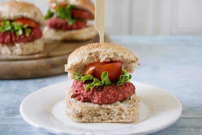 Mini hamburguesas de remolacha fáciles