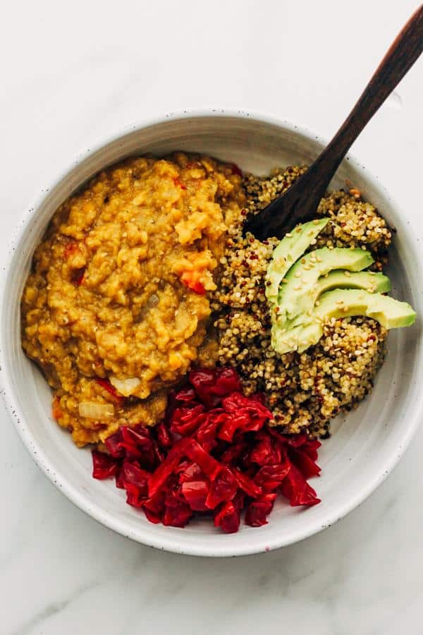 Easy Smoky Red Lentil Stew with Hearty Quinoa