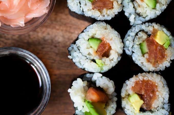 Easy Sushi with Tomato Spicy Tuna