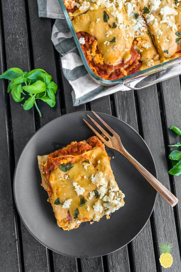 Epic Ravioli Lasagna with Stretchy Cashew Mozzarella