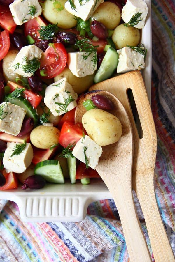 Greek Potato Salad with Tofu Feta