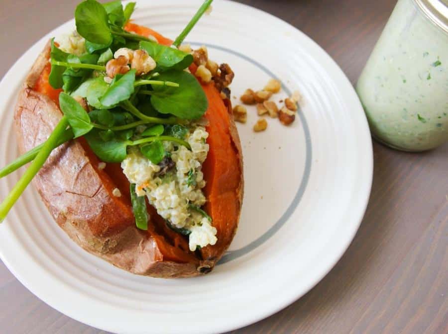 Green Goddess Quinoa-Stuffed Sweet Potatoes