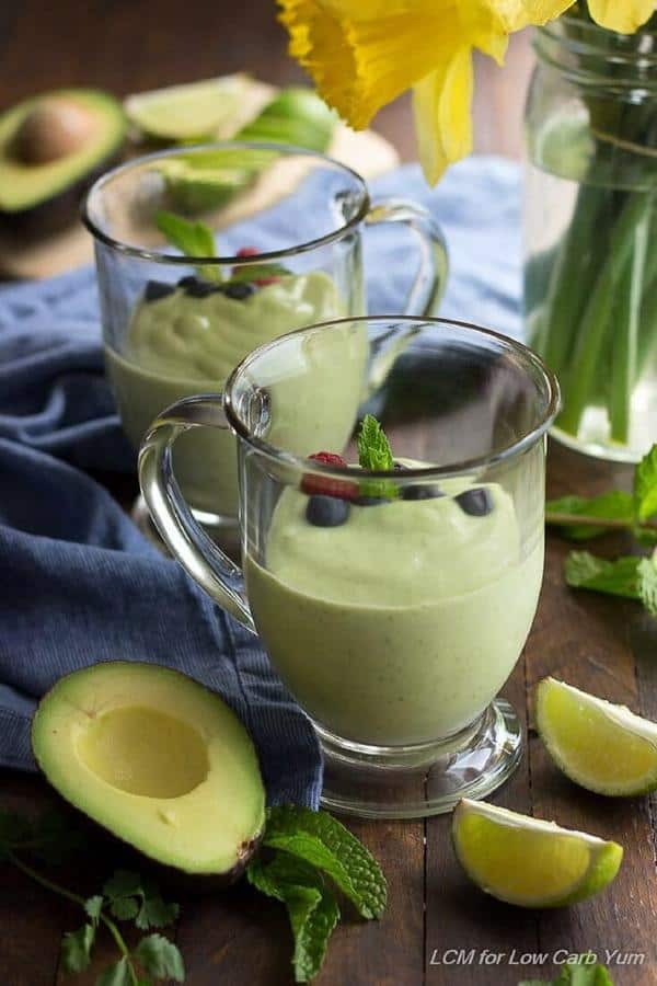 Green Smoothie with Avocado and Mint