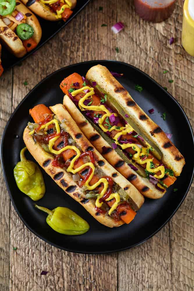 Grilled Carrot Hot Dogs