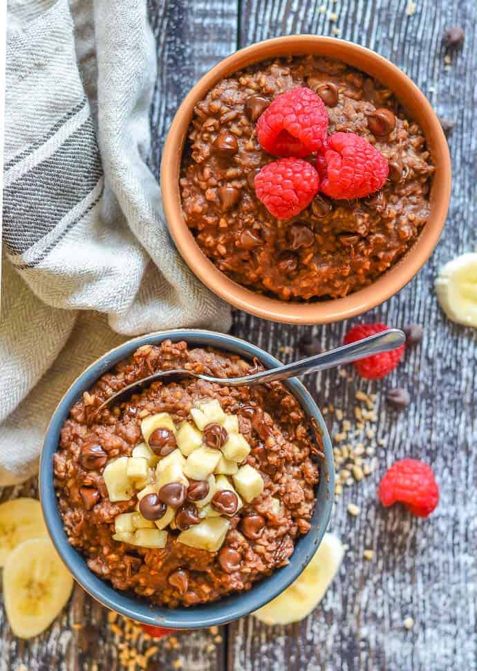 Healthy Chocolate Instant Pot Steel Cut Oats