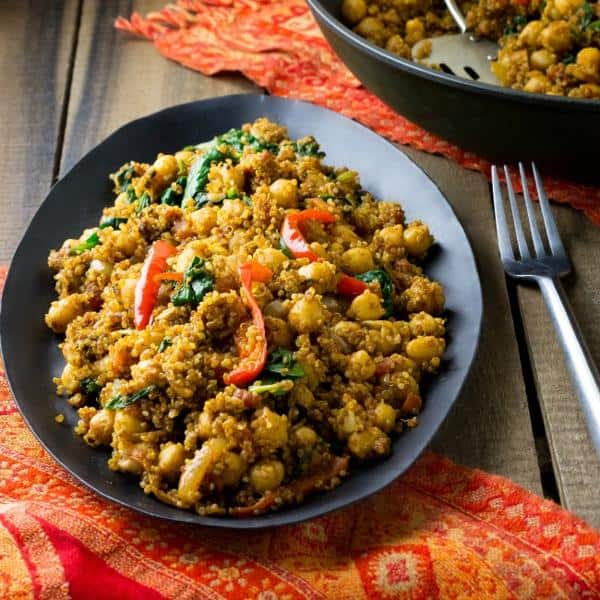 Indian Quinoa and Chickpea Stir Fry