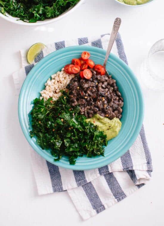 Kale, Black Bean and Avocado Burrito Bowl