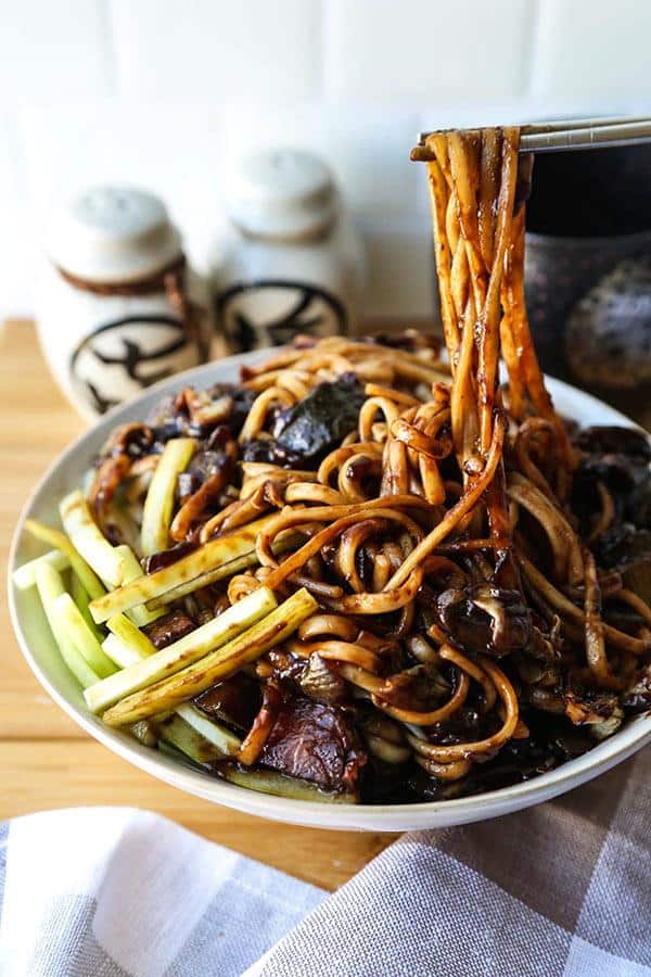 Korean Noodles with Black Bean Sauce