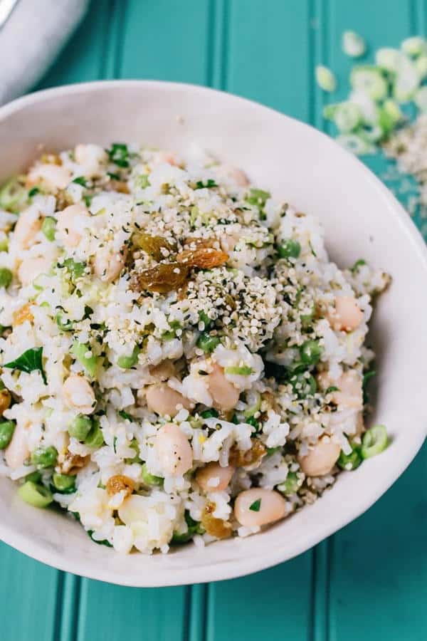 Lemony Rice Salad with Cannellini Beans and Hemp Hearts