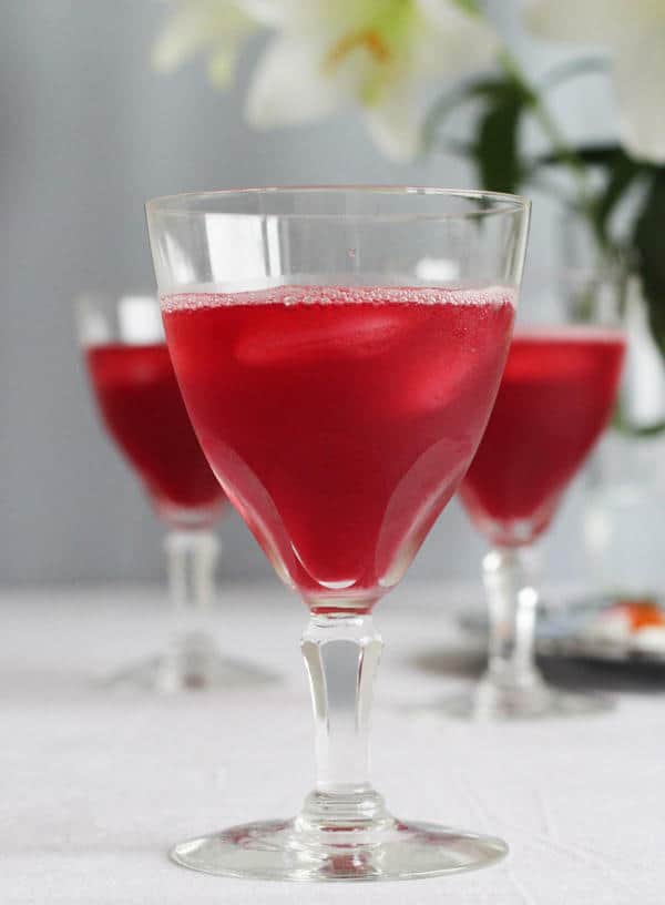 Lingonberry Cocktail with Homemade Cordial