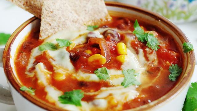 Mexican Bean Soup with Avocado Cream