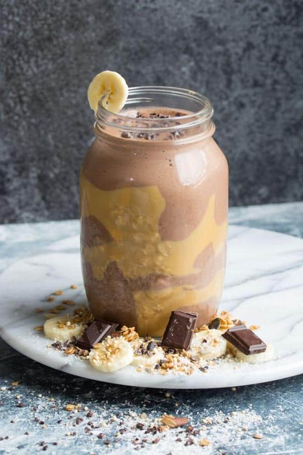 Peanut Butter Banana Chocolate Smoothie