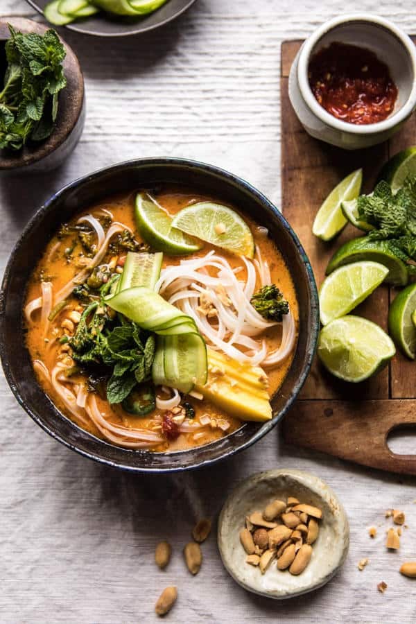 20-Minute Peanut Noodle Soup with Lime Mango