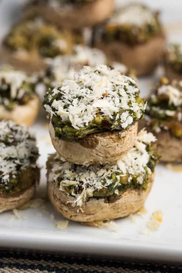 Pesto Stuffed Mushrooms