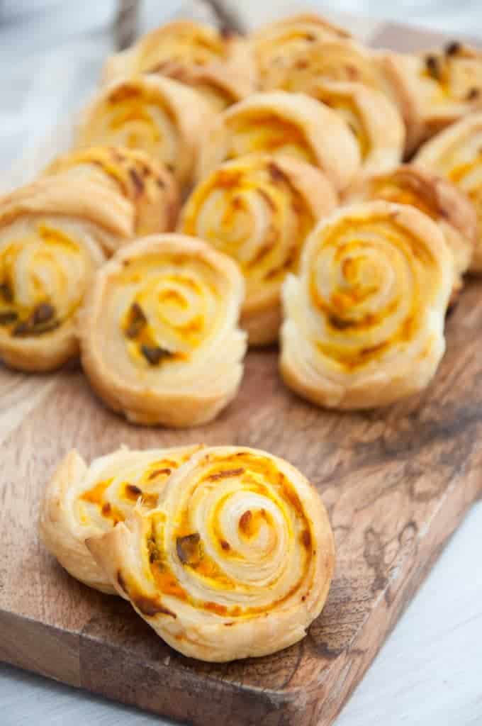 Pumpkin Basil Pinwheels