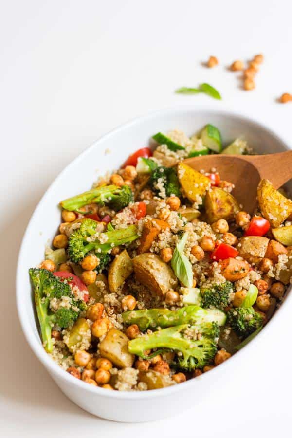 Quinoa with Roasted Veggies and Chickpeas