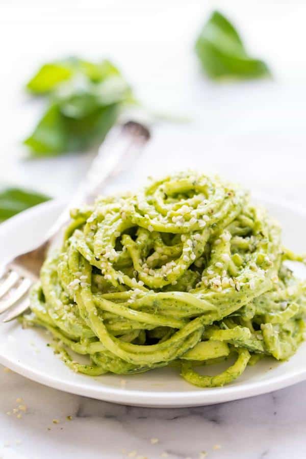 Raw Avocado Pesto Zucchini Noodles